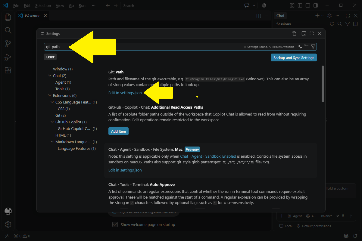 Visual Studio Code i Git portable