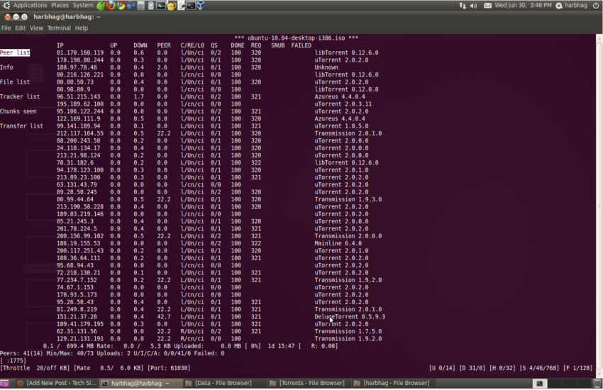 Configurant i usant rTorrent, torrents des de la terminal