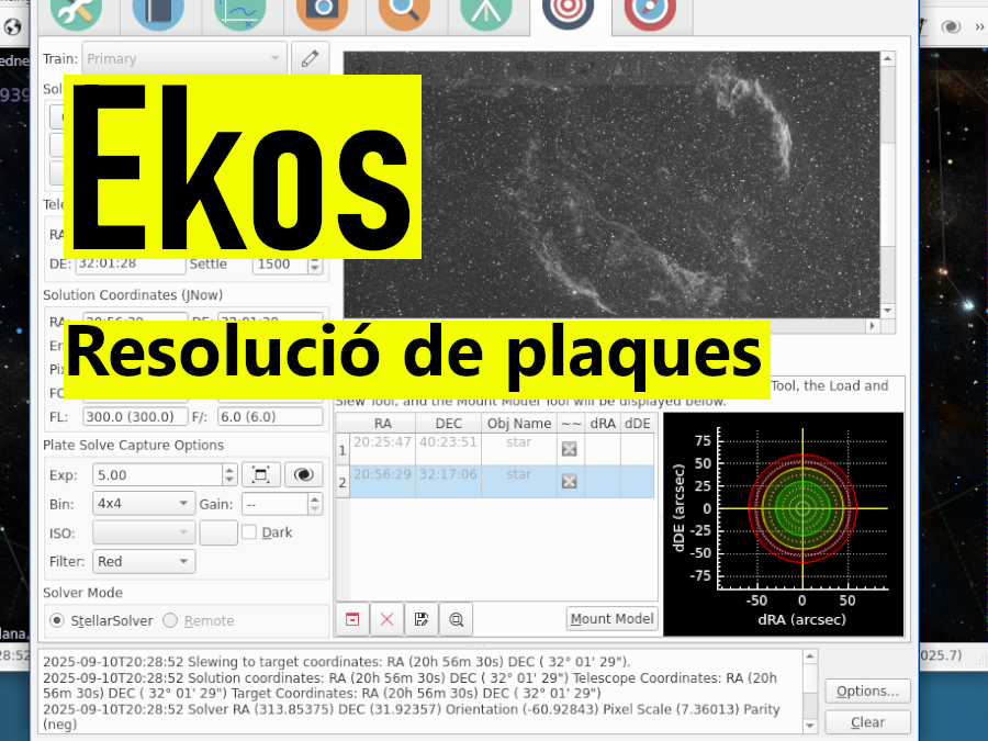 Configurant el Plate-solve o resolució de plaques amb Kstars/Ekos en GNU/Linux